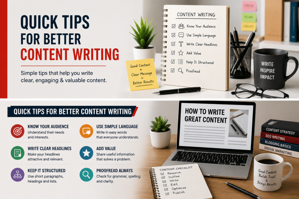 Quick Tips for Better Content Writing and Improving Writing Skills